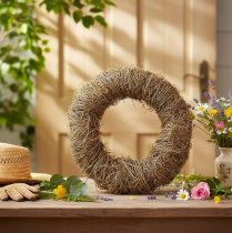 Artikel Krans av naturmaterial, naturlig dekorativ krans för gör-det-själv-projekt, 35 cm