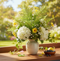 Artikel Konstgjord ormbunksgrann, dekorativ grön växt för blomsterarrangemang, 80 cm