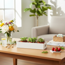 Artikel Rektangulär bricka med handtag för förvaring och bordsdekoration, 32 cm