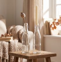 Artikel Dekorativ flaska flaska vas glas ljusstake H27cm 2st