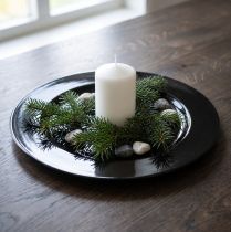 Artikel Dekorativ tallrik svart platt blank plast Ø28cm H2cm