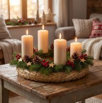 Artikel Sugrörskrans tom 30 cm 2-delat set för adventsdekoration DIY dörrkrans 30/6 cm 2 st