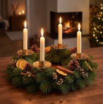 Artikel Ljusstake adventskrans för stickande pinneljusstake Ø7cm 4st