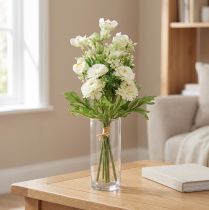 Artikel Konstgjord blombukett Jasmine Bellis 30 cm konstgjord för bordsdekoration vas hållbar