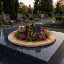 Artikel Dekorativ träskiva flammad glasunderlägg rustik plywood Ø24cm