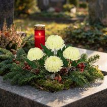 Artikel Krysantemum krämfärgad konstgjord blomma Ø7cm 18cm 4st