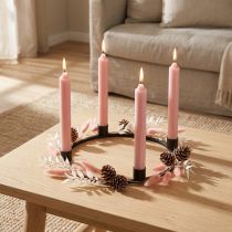 Artikel Taper ljus korta ljus rosa för dekorativ slinga Ø21/110mm 6 st