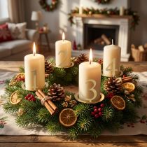 Artikel Ljusringkona ljusnummerset för adventskrans 3 cm 4 st