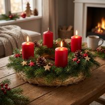 Artikel Naturlig halmkrans 35 cm, kransbas för dekorativa kransar, adventskrans och året runt-dekoration, set om 10