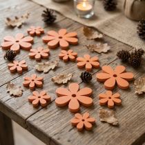 Artikel Strö dekoration trä blommor blommar orange sommar Ø2–6cm 20 st