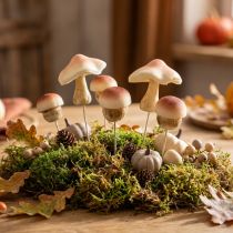Artikel Dekorsvampar för att sticka bruna dekorativa svampar höst 3,5/5,5 cm 16 stycken