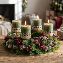 Artikel Ljusstake adventskrans antik guld Ø7cm H12cm 4st