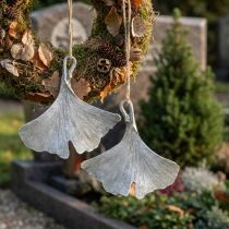 Artikel Gravdekoration ginkgo blad för upphängning 10cm 3 st