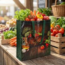 Artikel Shoppingpåse med handtag Grönsaker plast 38 × 10 × 39cm