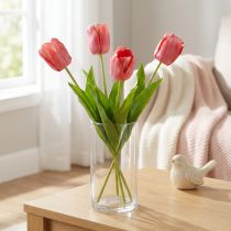 Artikel Tulpan konstgjord blomma röd, orange konstgjord vårblomma H67cm