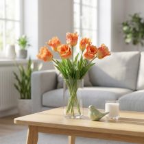 Artikel Konstgjord blomma, papegoja tulpan orange, vårblomma 63cm