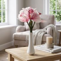 Artikel Konstgjorda orkidéer konstgjorda blommor i vas vit/rosa 28cm