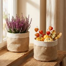 Artikel Planterkorg Jute Tyg Korg Utensilo Naturlig Ø21cm H19cm 3st