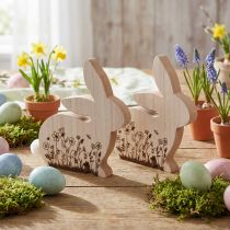 Artikel Bunny Wood Sittande Blommönster Naturlig Vit 24×24cm 2 st