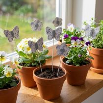 Artikel Blomplugg fjäril blomma dekorativ plugg trä 7cm 12 st