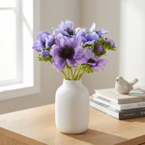 Artikel Konstgjord blombukett: Anemon, Windflower, Blå, Lila, L28cm