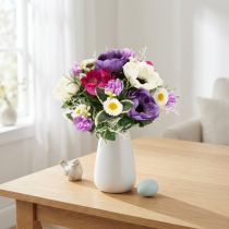 Artikel Konstgjord blombukett med anemoner, vårdekoration, mångsidig i modern design, 26 cm