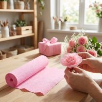 Artikel Blomsterpapper med kräppapper ljusrosa 50x250cm