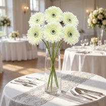 Artikel Gerbera konstgjord vit 62cm 6 st