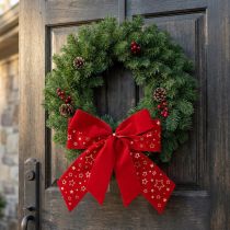 Artikel Röd rosett julstjärnor dekorativ rosett utomhus 21cm 2st