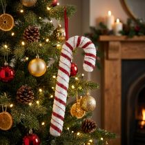 Artikel Deco Candy Cane Jul Röd Vit Randig H34cm