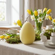 Artikel Påskägg dekoration ägg ljusgul plast flockade 20cm
