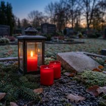 Artikel Påfyllningsljus för gravljus refill insats gravlampor röd 20 st