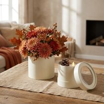 Artikel Blomlåda rund kartong kräm Ø10/12cm set om 2