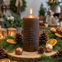 Artikel Julljus, mörkbrunt, 150/70mm, adventsdekoration, levande ljus