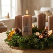 Artikel Julljus, brunt, julgran, 150x70mm, advent