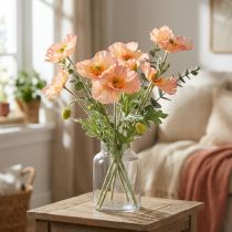 Artikel Konstgjorda blommor konstgjord vallmo blomdekoration 35cm knippe 3 st