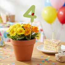 Artikel Nummerpluggar födelsedag 4 blompluggar trä 27,5cm 16 st