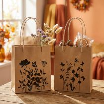 Artikel Presentpåsar med handtag papper natursvart 12×15cm 6 st
