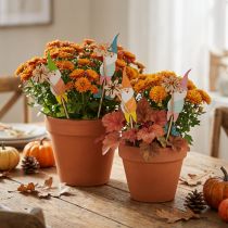 Artikel Dvärgdekoration med blomblompropp trä 4×10,5cm 12st