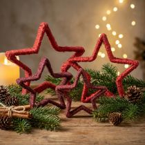 Artikel Stjärna att stå Juldekoration juteröd 13/18cm 4st