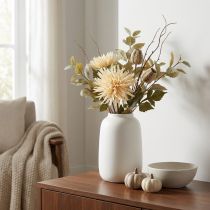 Artikel Krysantemum kräm konstgjord blomma med 2 blommor L70cm