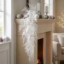Artikel Sparris konstgjord sparris ormbunke vit glitter vinterdekoration 105cm
