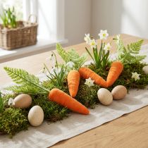Artikel Morotsdekoration morötter flockade orange grön H23cm 8 st