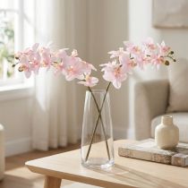Artikel Konstgjorda orkidéer Ljusrosa Konstgjorda Blommor Real Touch 58cm 2st