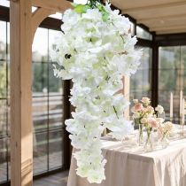 Artikel Körsbärsblomsgren med 5 grenar vit konstgjord 75cm