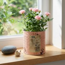 Artikel Blomkruka dekorativ burk laxfärgad metallplanter Ø15,5cm H15cm