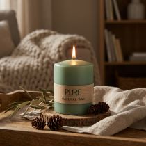 Artikel PURE pelarljus grön smaragd Wenzel ljus 90/70mm
