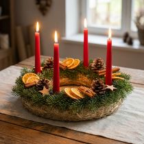 Artikel Kransbas av halm, 35 cm, set om 2, dörrkrans, adventskrans