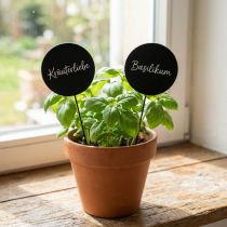 Artikel Dekorativa trätavlepinnar, runda, svarta, Ø6cm, L15cm, 12 stycken - Kreativ dekoration för blomsterarrangemang och presenter