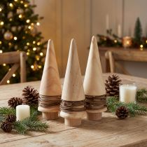 Artikel Mini julgran trädekoration naturlig bordsdekoration H13,5cm 3 st